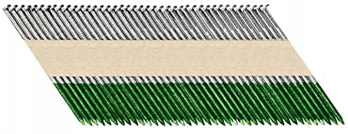 Lot de 3000 clous à rayures à tête en D 34° reliés papier 2,8 x 55 cm
