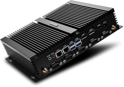 WEIDIAN Fanless Industrial PC, Mini Desktop Computer Core i7-8550U, Triple Display 4K@60Hz Output, HD, DP, EDP, Dual NIC, 8USB, 6RS232 COM, LPT, WiFi, BT4.2, SIM Card Slot(8GB RAM 128GB SSD)