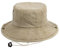 ANIMQUE Unisex Sonnenhut Fischerhut Boonie Hut Baumwolle Breite Krempe Sommer Sonnenschutz Tragbar Outdoor Safari Hut mit Verstellbarem Kinnriemen, Dunkles Khaki 60cm