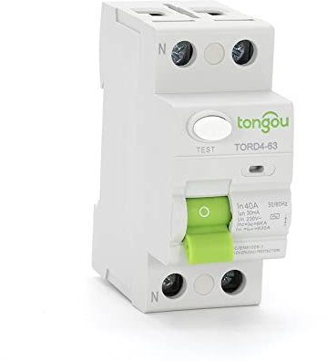 Diferencial Rearmable,Interruptor Diferencial 2P 40A RCD RCCB AC 110V 230V 30mA tipo disyuntor de corriente residual (Rated Current : 40A 10mA)