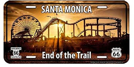 hotrodspirit - Nummernschild Santa Monica End of the Trail USA in Relief Lizenz Plate