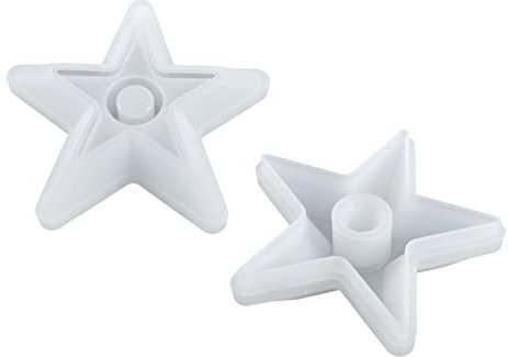 2 Stücke Kerzenhalter Silikonform Stern Gießform für Kerzenhalter Stabkerzen DIY Harzformen Kerzenhalter Form zum Gießen Basteln Silikonform für Epoxidharz Beton Zement
