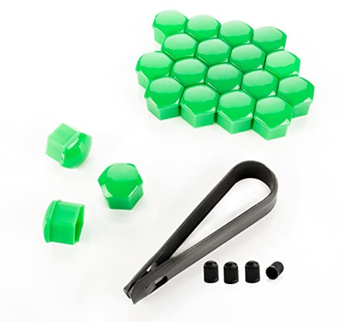 LST 20x 17 mm Grün glänzende Sechskantkappen Radschrauben Abdeck Kappen