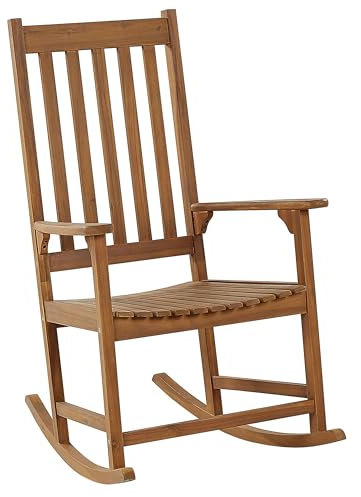 Beliani Schaukelstuhl Akazienholz Heller Holzfarbton rustikal Indoor und Outdoor Bojano