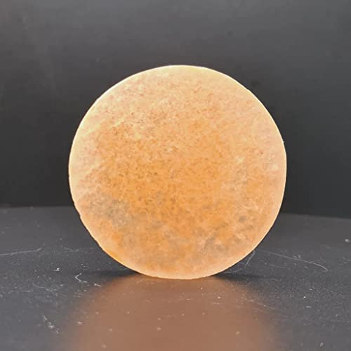 H&H HOMEDECOR LTD Selenite Orange Crystal Charging Round Plate Natural Orange Selenite Disk Healing Spiritual Cleanse and Recharge Handmade Crystals Charging Plate Decoration Gift (7cm)