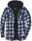 JACKETOWN Giacca Uomo Invernale Scacchi Felpa Fodera in Pile con Cappuccio e Cerniera Caldo Manica Lunga Termica Fleece Giubbino Uomo Cappotto, (Blu-S)