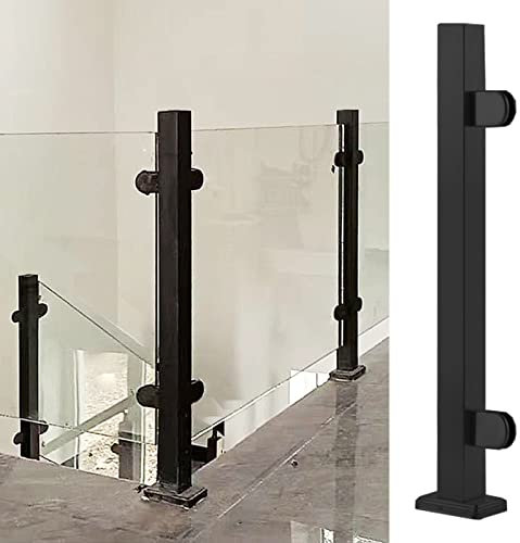 MBROS Treppen-Glasgeländerpfosten-Gummimatte & Schraube, Loft-Plattform-Balkondeck-Handlauf-Leitplanken-Kit, quadratische Glasbalustraden-Pfostenplattenklemme