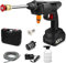 KRESHU - Accessoires de machine à laver électrique haute pression 48 V sans fil, matériau ABS portable, buse 3 en 1, tuyau de 5 m, pour laver les voitures, arroser les fleurs, nettoyer les sols (1