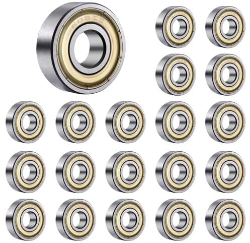 Thgtao 608 ZZ Kugellager, 20 Stück 8 x 22 x 7mm Rillenkugellager, Metall Double Shielded Miniatur Rillenkugellager für Skateboard Roller Inline Skates