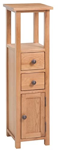 RAUGAJ Eckschrank 26x26x94 cm Eiche massiv Holz Artikelfarbe braun
