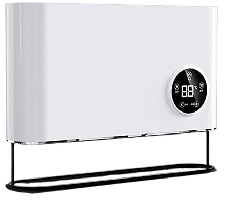 Scaldabagno in ceramica, radiatore a olio, riscaldatore da bagno a parete con touch screen e portasciugamani retrattile, riscaldamento rapido da 2200 W, 3 modalità, timer 2 ore, protezione d