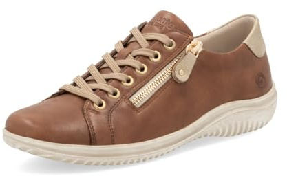 Remonte Damen Low-Top Sneaker D1E03, Frauen Halbschuhe,lose Einlage,Sportschuhe,Freizeitschuhe,Turnschuhe,Laufschuhe,schnürer,braun Kombi (24),37 EU