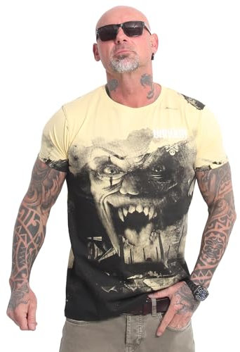 Yakuza Herren Horror Allover T-Shirt, Pale Banana, S