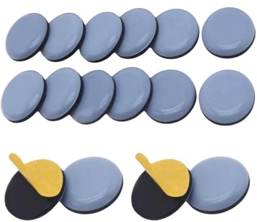 16 pezzi Guide in Teflon autoadesive, Ø 25 mm Guide per mobili in Teflon, set di guide per sedie rotonde blu per la protezione del pavimento, per proteggere efficacemente i pavimenti