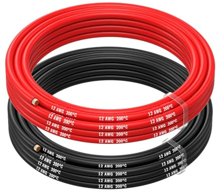 MMOBIEL AWG Cavo Elettrico Silicone - 2 Fili Separati Rosso e Nero Ciascuno per RC, Droni, Stampanti 3D, Batterie, Cavi Oratori, Strisce LED (12 Awg, 2,5m)
