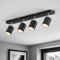wowatt Deckenstrahler 4 Flammig, Schwarz Deckenlampe Strahler Lampe Decke, GU10 Spot LED Deckenleuchte Schwenkbar, Deckenspot Drehbar Spotlight für Wohnzimmer, Schlafzimmer, Küche, Nein Leuchtmittel