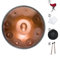 GLADFRESIT Handpan in d-Moll, in auffälligem Lila-Rot, komplett mit Handpan-Ständer, Handpan-Koffer, strapazierfähigen Schlägeln und einem staubfreien Tuch (9-440Hz)