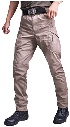 Hose Herren Baggy Jeans Jungs Stretch Fitness Gym Hosen Jogginghose Mit Reißverschluss Fahrrad Winterhose Lederhose(XXL,Khaki