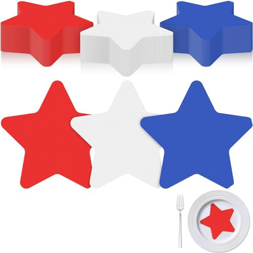 Nuanchu Patriotische Servietten mit amerikanischer Flagge, 4. Juli, rot, weiß und blau, Einweg-Papierservietten, US-Sterne und Streifen, Handtücher, Cocktail-Servietten für den Unabhängigkeitstag