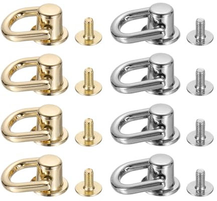 QUARKZMAN 8 Pièces de Boutons à Tête de Boule avec Des Rivets à Vis pour La Création de Cuir Diy, Ton Doré, Ton Argenté