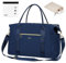 WANDF Cabin Bag 45x36x20 for Easyjet Underseat Travel Carry-On Hand Luggage with TSA Approved Quart Size Bag & Shoes Compartment - Navy Blue 32L
