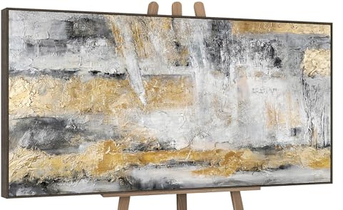 YS-Art Luxus Abstrakt Design Acrylbild Goldener Horizont handgemalt