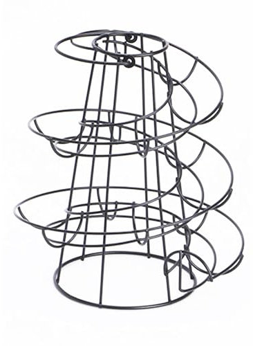 Support à œufs créatif en spirale pour la cuisine - Étagère de rangement à œufs - Grande capacité - 24 x 20 x 20 cm - Support à œufs stable et rotatif en acier inoxydable - Design en spirale (noir)