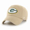 '47 NFL Green Bay Packers Clean Up Unisex-Baseballkappe, Verstellbarer Riemenverschluss, Einheitsgröße, Team Logo, Farbe Khaki