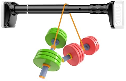 Adjustable Spring Tension Curtain Rods 50-75cm 160-250cm 260-350cm 410-490cm No Drilling Shower Curtain Rod, Heavy Duty Extra Long Tension Rods Never Rust for Patio Bedroom Closet(Black,360-450cm)