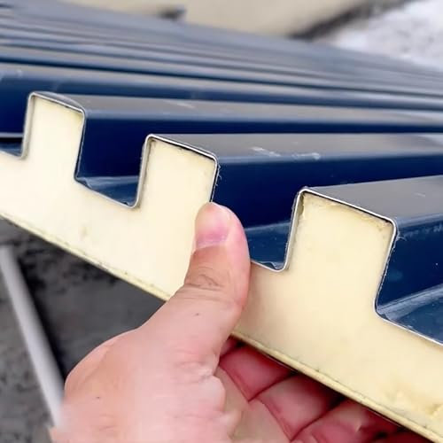 Chapa Tejado Paneles Corrugados para Techo de Invernadero con Espuma en El Interior, Paneles para Techo de Gallinero a Prueba de Agua, Cubiertas de Toldo de Repuesto para Casas Móviles(L 75cm(2.4ft))