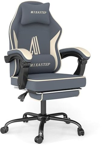 LXRADEO Ergonomic Gaming Chair with Footrest & Lumbar Support - Adjustable Racing Style Computer Chair for Adults, Teens, Kids -Office Desk Chair with Swivel Base, Cute Gamer Design