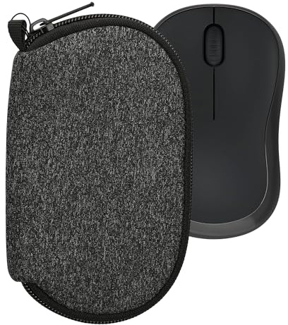kwmobile Hülle für Logitech M240 Silent / M325S Hülle - Mouse Case - Neopren Tasche - Schutzhülle für PC Maus - Transporttasche Zubehör - Anthrazit Weiß