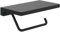 Villeroy & Boch Elements - Striking Toilettenpapierhalter mit Ablage, Klopapierhalter für Wandmontage, Klorollenhalter aus Messing, WC-Papierhalter eckig, Matt Black