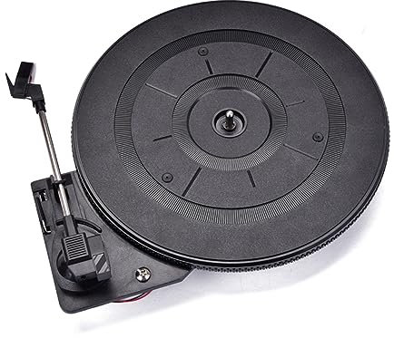 28cm Vintage Plattenspieler Schwarz Kunststoff mit Stylus Halloween Party