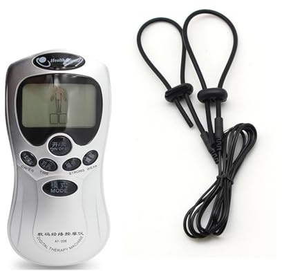 Einstellbarer Elektro Shock Silikon Cockring 2 Ringe Set Penis Hodenring Elektrische Anregung E-Stim Reizstromgerät für Männer Paare SM Bondage Erotik Sexspielzeug 8 Modi 15 Intensitätsstufen