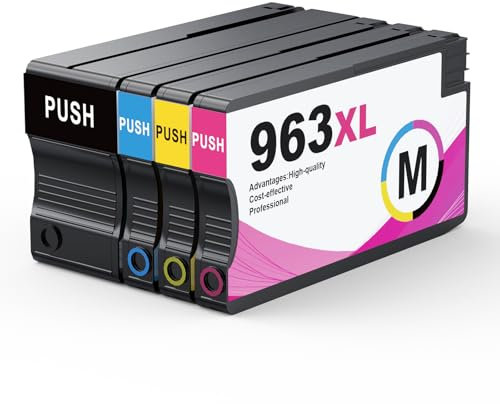 963XL Tintenpatronen Multipack Kompatibel mit HP 963 963 XL Tintenpatronen Kompatibel mit HP Officejet Pro 9010 9012 9013 9014 9015 9016 9018 9019 9020 9022 9025 (Schwarz Cyan Magenta Gelb)