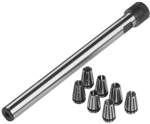 Er8 Spannzangenhalter, 100 mm, mit 7-teiligen Er8-Spannzangen für C10, Er8A, 100 l, gerader Schaft, 25 mm, Spannbereich, Stahlkonstruktion zum Fräsen, Bohren, Gewindeschneiden, Schleifen