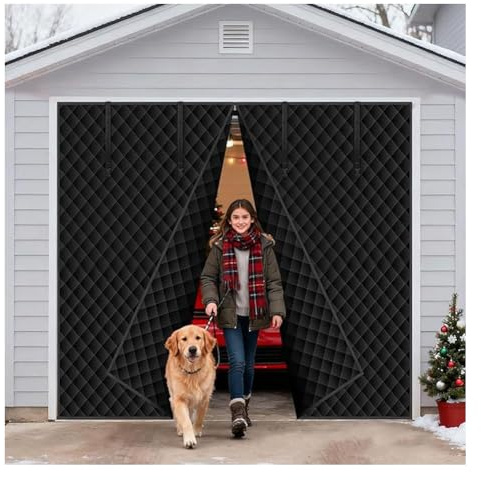 Ghygetrich Rideau Phonique Anti Bruit, Rideau Thermique Porte D'entrée Rideau Porte Rideau Anti Froid Isolant Thermique Fenetre Rideau de Porte Isolant Thermique Black 254x248cm