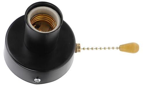 Interrupteur à Tirette pour Lampe Murale et Chevet, Noir | Acier Inoxydable, Remplaçable et Démontable, Entretien Facile, Longue Durée de Service