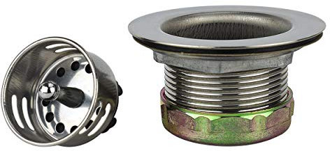 Keeney 878PC Stainless Steel Junior Duo Bar Sink Strainer with Basket, Fits 2-Inch or 2-1/2-Inch Openings, Polished Chrome, 1