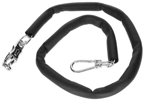 Kerbl 321416 Anbindekette mit PVC-Überzug 140 cm, Panikhaken und Karabinerhaken