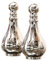 LOBERON Salz- und Pfefferstreuer Elgin, Formschönes Design, Zeitlose Eleganz, Lebensmittelechte Kunststoffeinsätze, Küchenutensilien, Tischaccessoires, Messing, silber