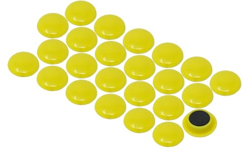 Large Yellow Planning Office Magnets for Fridge, Whiteboard, Noticeboard, Filing Cabinet - 40mm dia x 8mm high - Pack of 120