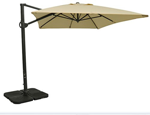 Monaco Ampelschirm 300x300 cm eckig/Des. 517 beige