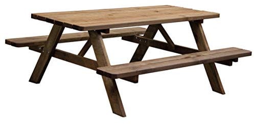 AVANTI TRENDSTORE Tavolo da picnic VERENA per esterno 2 panche integrate angoli arrontondati, legno massiccio. Panca per parchi, giardini, agriturismi. LAP 177x72x157 cm