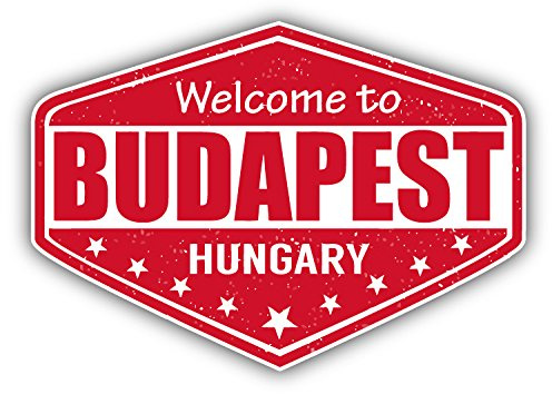 Budapest City Hungary Grunge Travel Stamp Hochwertigen Auto-Autoaufkleber 12 x 10 cm