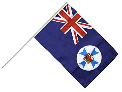 Flaggenfritze Große Stockflagge/Stockfahne Australien Queensland + gratis Sticker