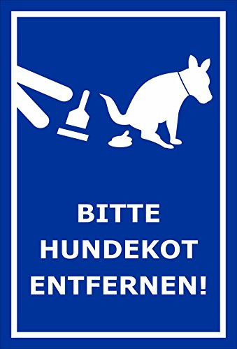 Melis-Folienwerkstatt Schild - Bitte Hundekot entfernen - 15x10cm - Bohrlöcher - 3mm Aluverbund – 20 VAR S00187-029-F