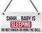 RED OCEAN Shh.. - Placa para colgar en la puerta de la cuna del bebé con texto en inglés Baby Is Sleeping Do Not Disturb