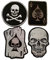 Iron on Aufnäher Patch Bügelbild Aufbügler Applikation Bestickt Sticker-Ei Set groß Biker Motorrad Skull Totenkopf Poker Ass Karten